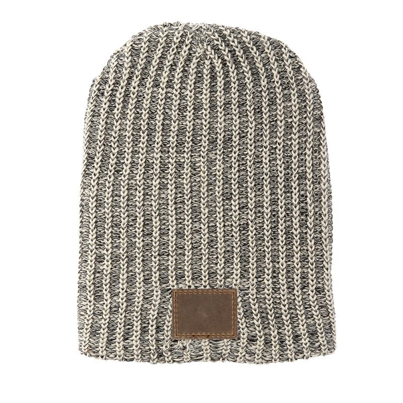 Haberdasher Knit Beanie with Leather Patch - 1