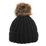 Cable Knit Beanie w/Removable Pom - 1