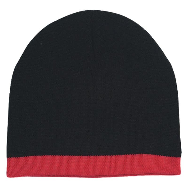 Knit Beanie With Stripe - 1