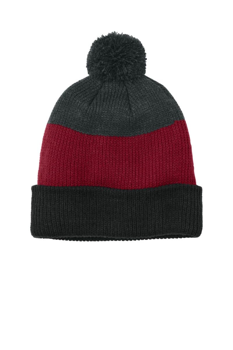 Port Authority® Cozy Striped Pom Beanie - 1