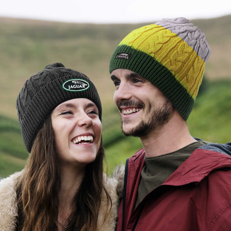 Embroidered Adult Cable-Knit Beanie (10-12 Week Ocean) - 3