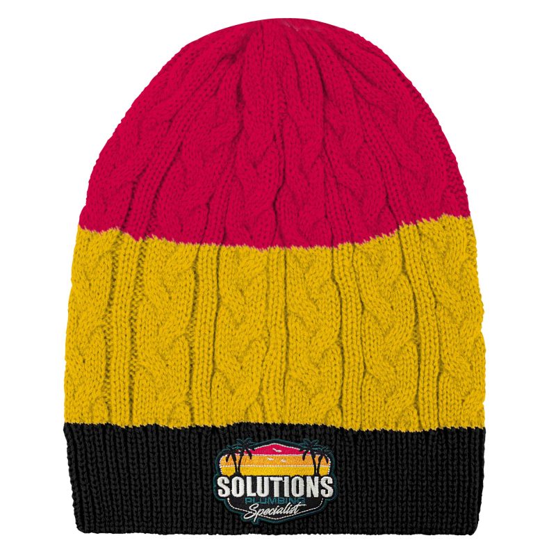 Embroidered Adult Cable-Knit Beanie (10-12 Week Ocean) - 5