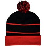 Full Color Knit Beanie With Pom - 2