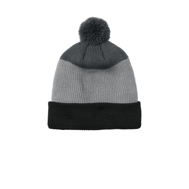 Port Authority Cozy Striped Pom Beanie - 1