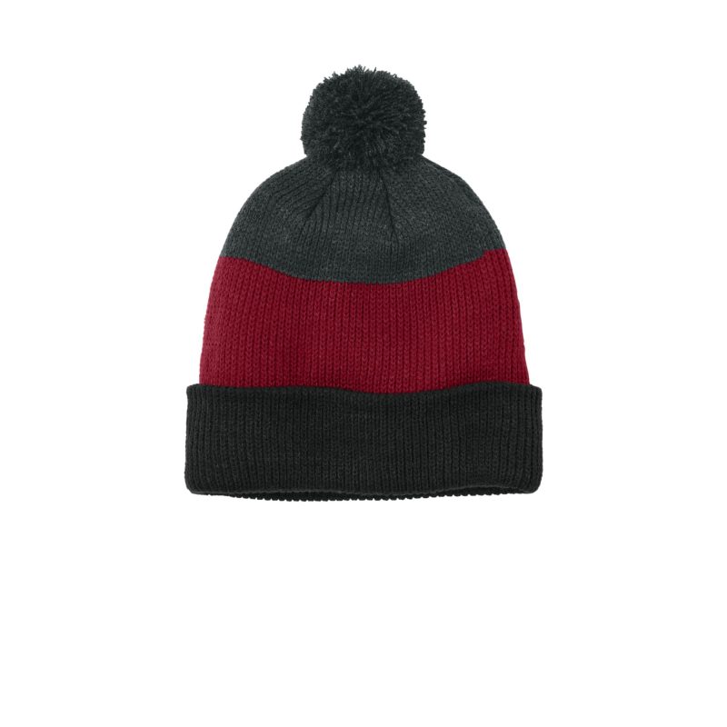 Port Authority Cozy Striped Pom Beanie - 2