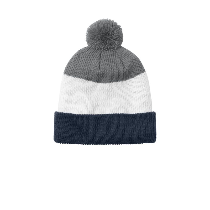 Port Authority Cozy Striped Pom Beanie - 4