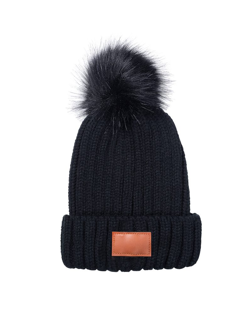 Knit Beanie With Fur Pom Pom - 2