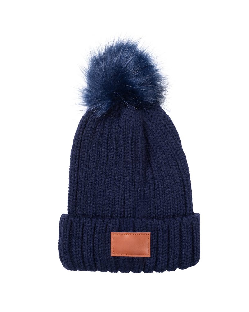 Knit Beanie With Fur Pom Pom - 3