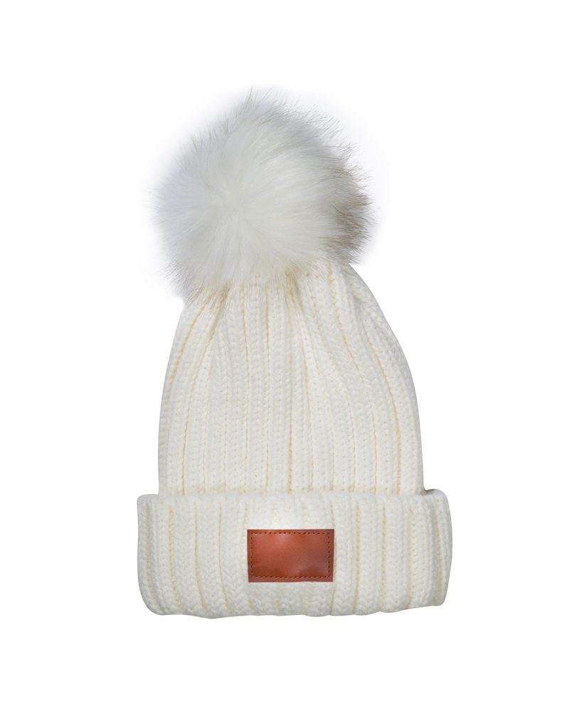 Knit Beanie With Fur Pom Pom - 4