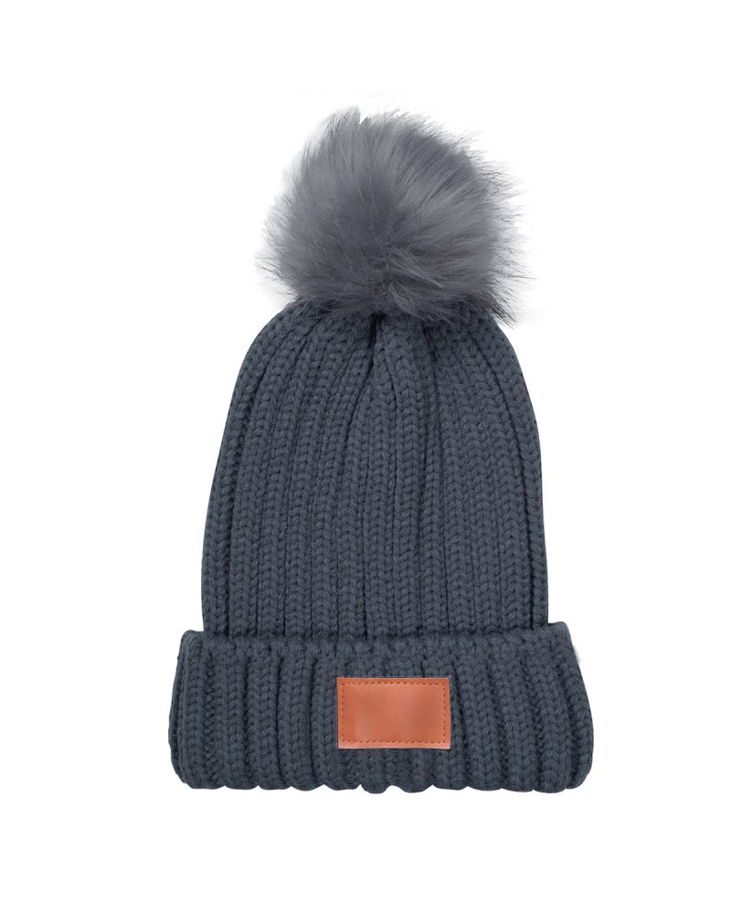 Knit Beanie With Fur Pom Pom - 5