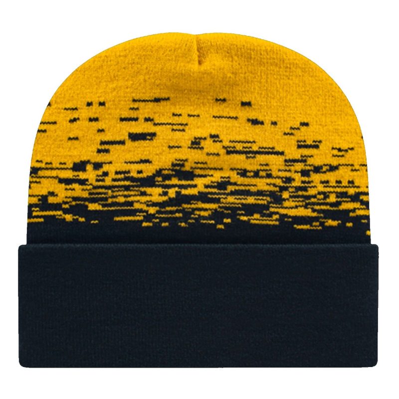 C A Static Pattern Knit Cap With Cuff - 1