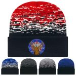 C A Static Pattern Knit Cap With Cuff