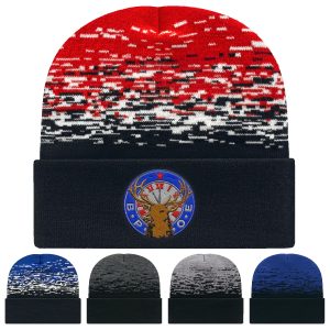 C A Static Pattern Knit Cap With Cuff