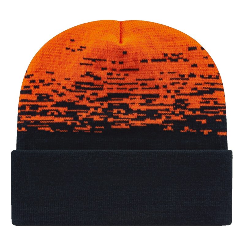 C A Static Pattern Knit Cap With Cuff - 4