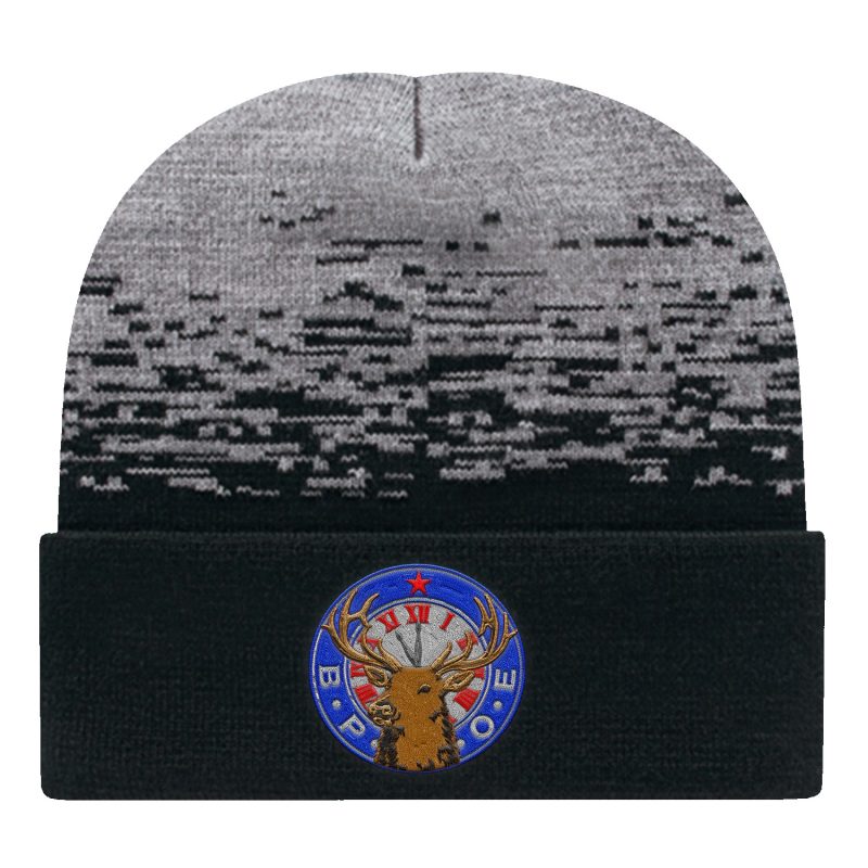 C A Static Pattern Knit Cap With Cuff - 7