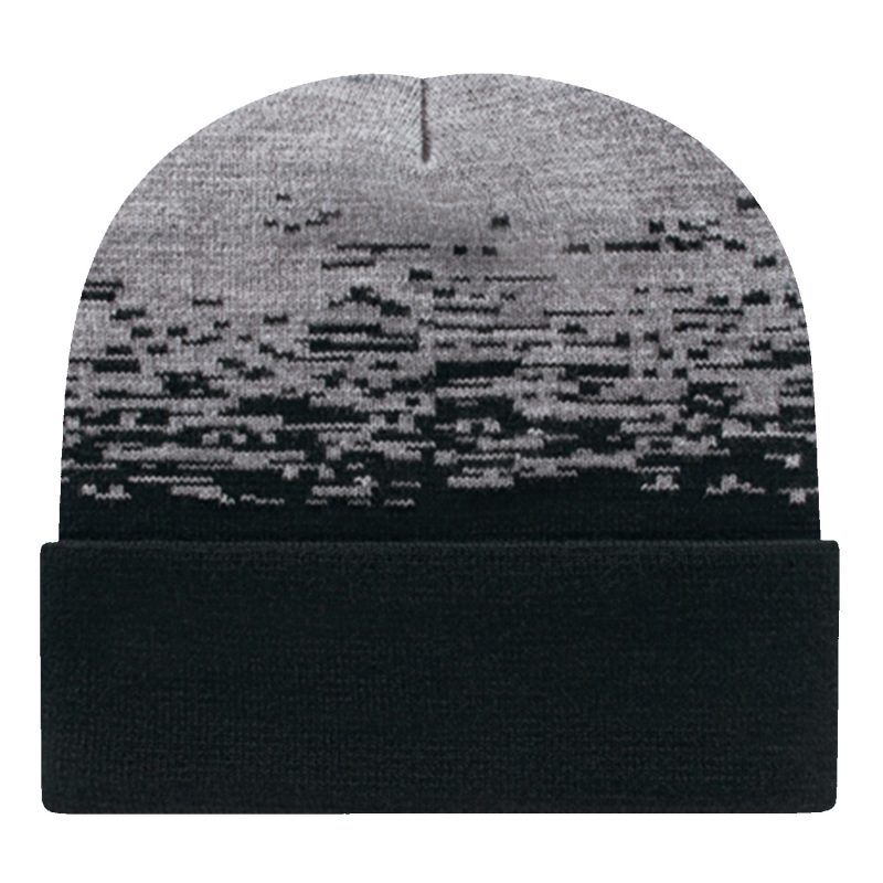 C A Static Pattern Knit Cap With Cuff - 8