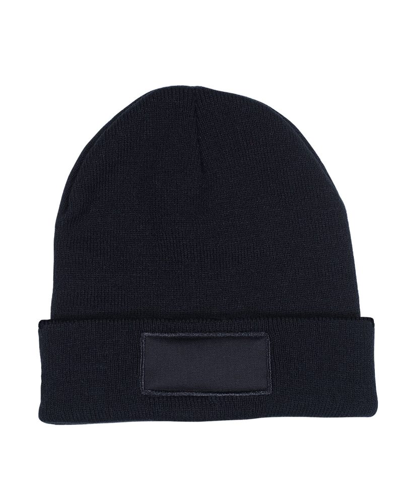 Knit Beanie With Patch - 1