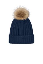 Port Authority® Faux Fur Pom Beanie - 2
