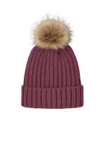 Port Authority® Faux Fur Pom Beanie - 3