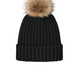 Port Authority® Faux Fur Pom Beanie