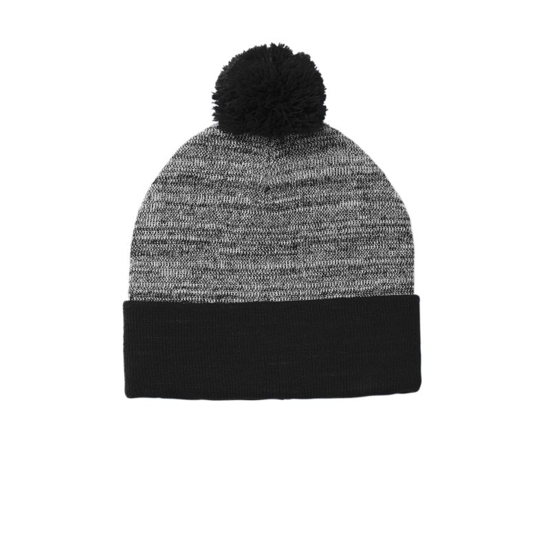 Sport-Tek Heather Pom Pom Beanie - 1