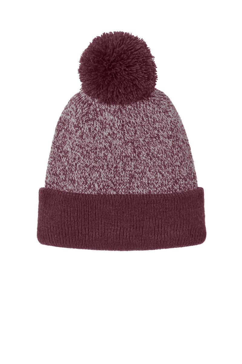 Sport-Tek® Halftime Heather Pom Beanie - 3