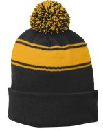Sport-Tek® Stripe Pom Pom Beanie. - 1