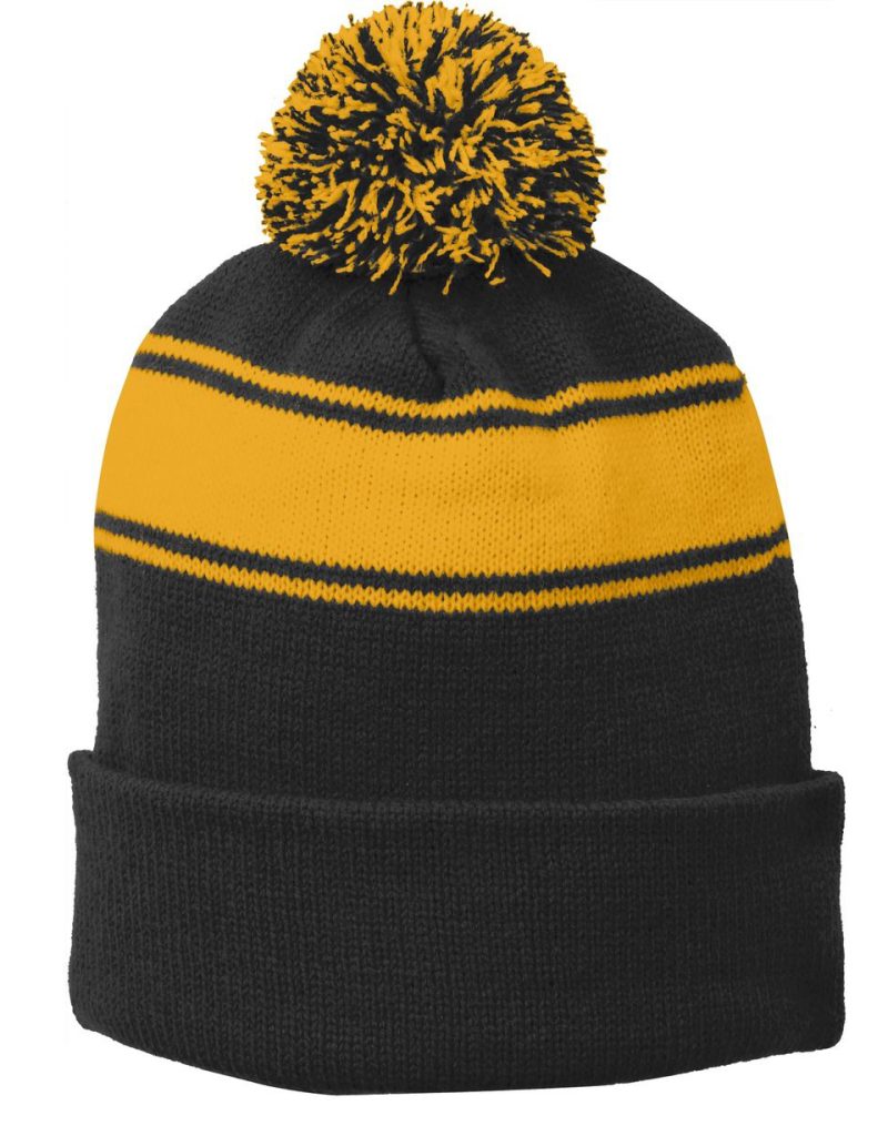 Sport-Tek® Stripe Pom Pom Beanie. - 1