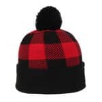 Plaid Watch Cap with Pom - 1