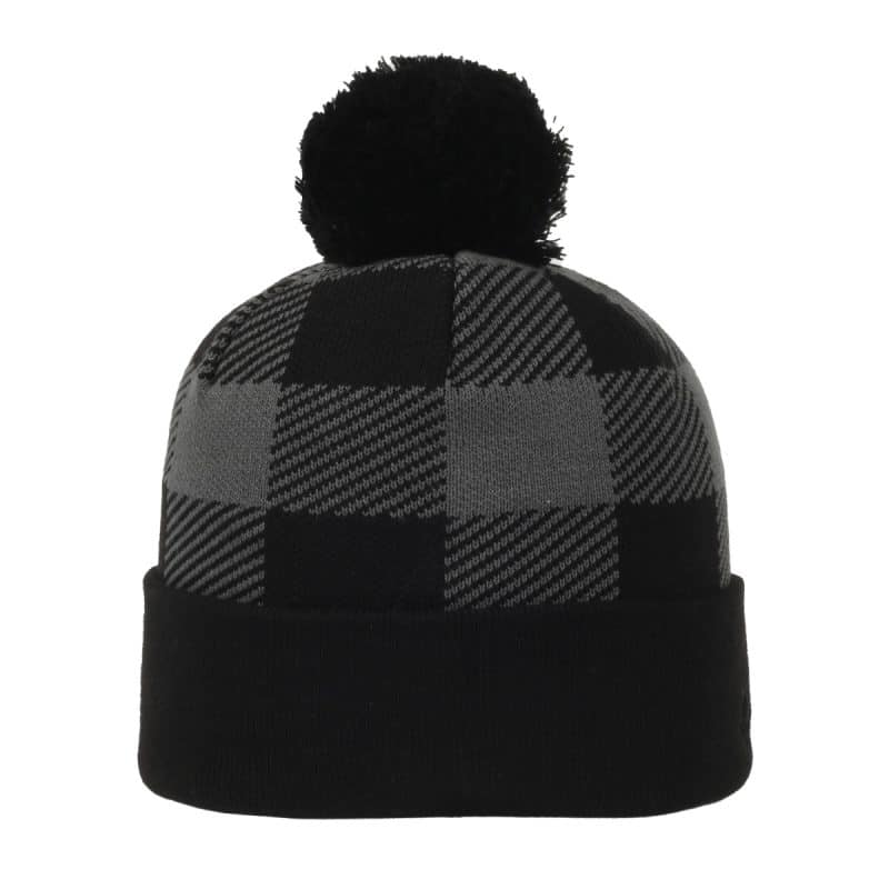Plaid Watch Cap with Pom - 2