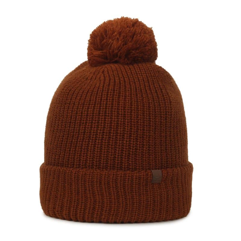 Rib Knit Watch Cap w/Pom - 2