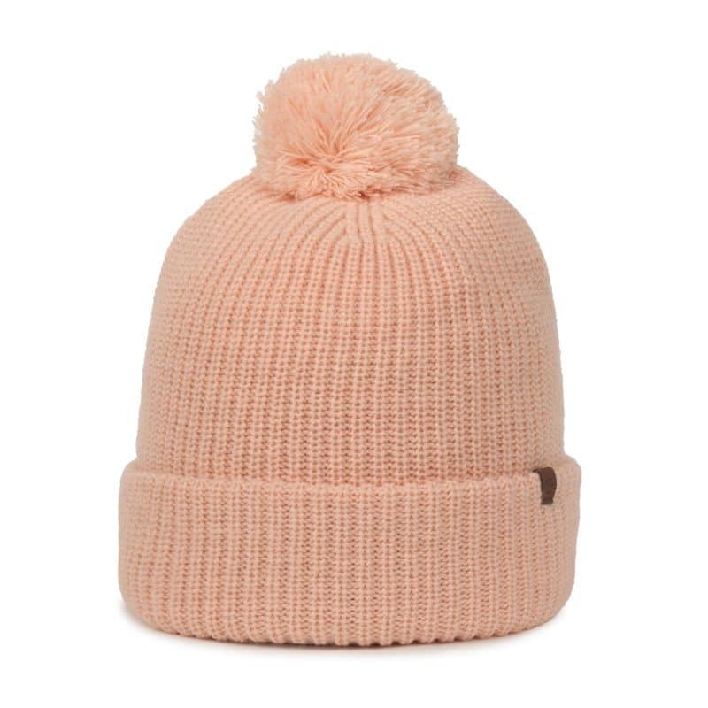 Rib Knit Watch Cap w/Pom - 3