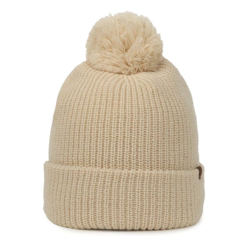 Rib Knit Watch Cap w/Pom - 4