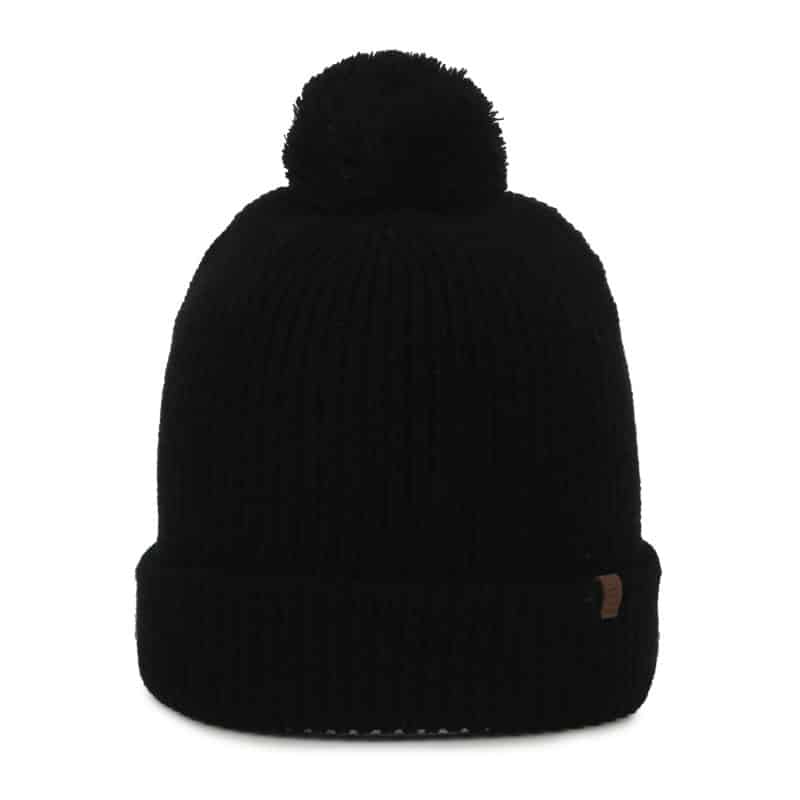 Rib Knit Watch Cap w/Pom - 5